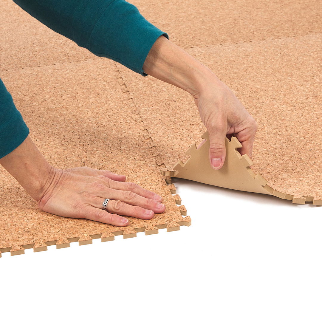 Natural Cork EVA Foam Floor Tiles | Soft Floor UK